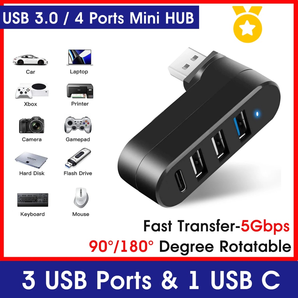 Laptop Accessories And Gadgets - Mini Splitter 4 Ports USB Hub