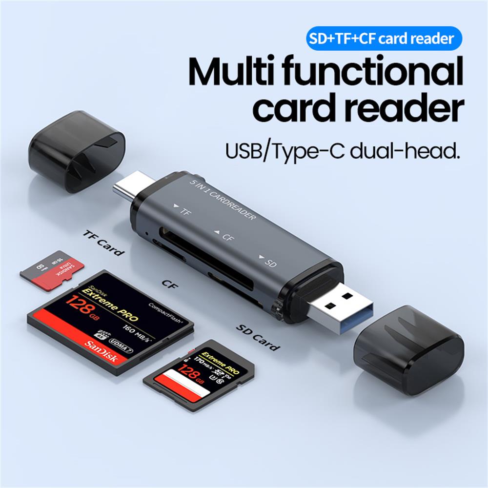 5 IN 1 USB Card Reader Type C  - Laptop Accessories And Gadgets 评论和价格