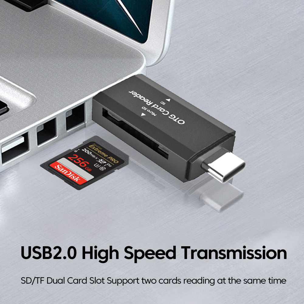2 in 1 Type C SD TF Card Reade - Laptop Accessories And Gadgets 评论和价格