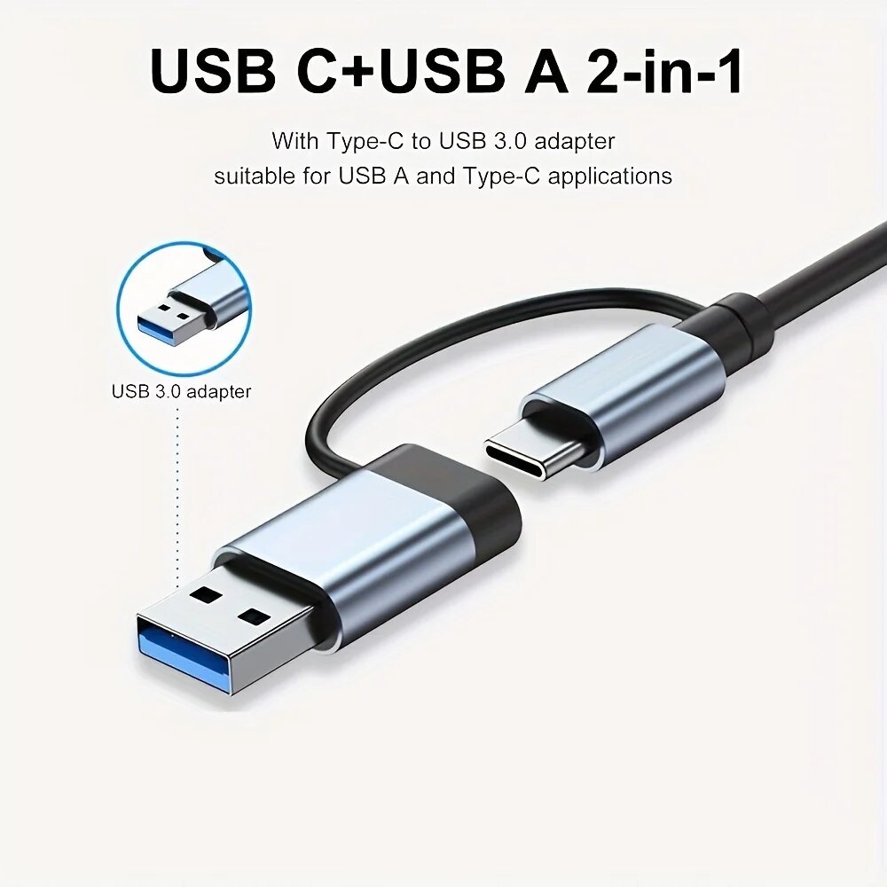 2 In 1 USB3.0 Hub 7 Port Type  - Laptop Accessories Price 评论和价格